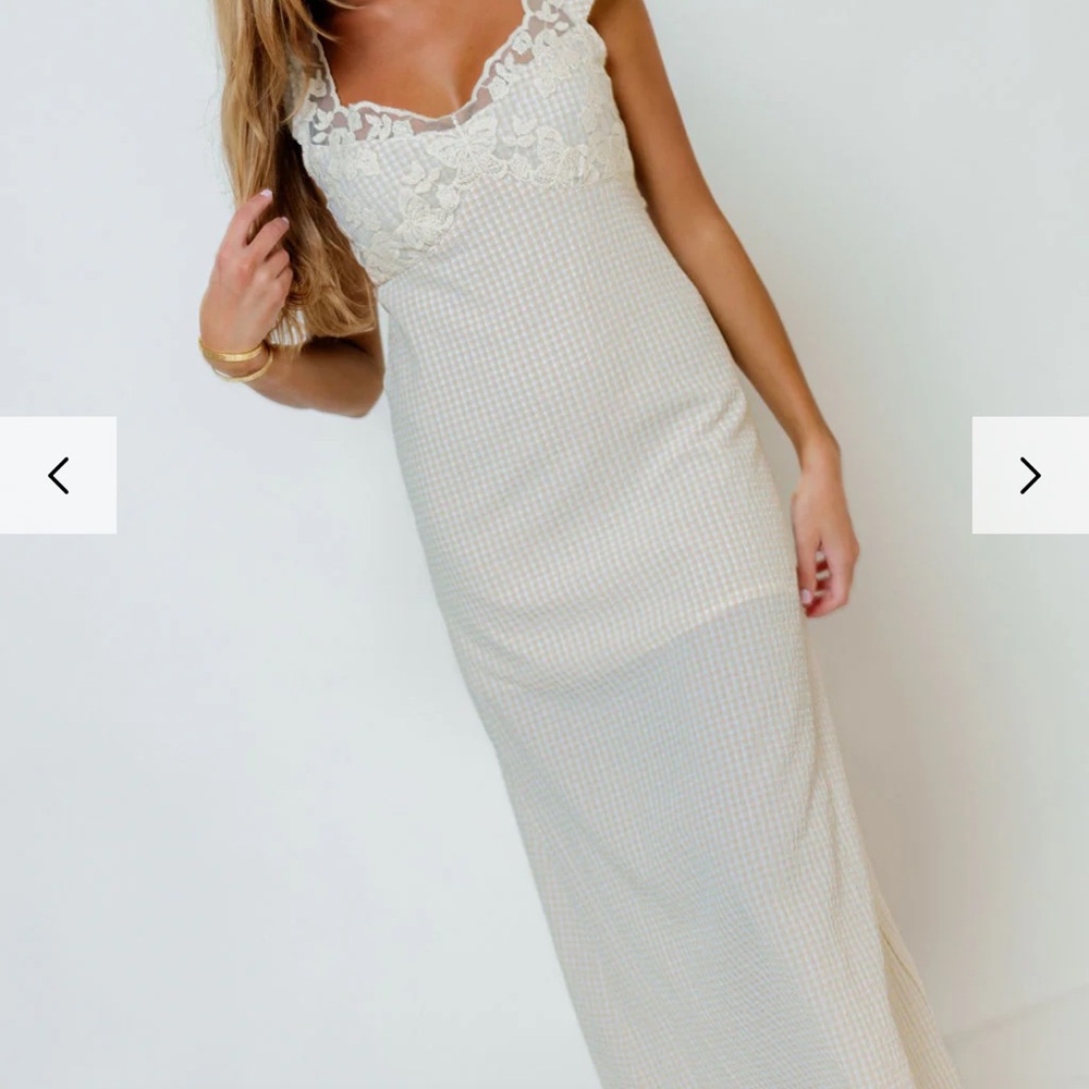 Embroidered lace cap sleeve maxi
